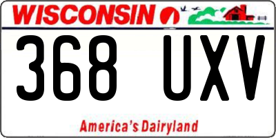 WI license plate 368UXV