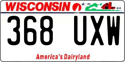 WI license plate 368UXW