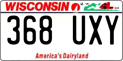 WI license plate 368UXY