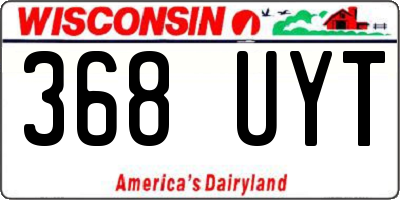 WI license plate 368UYT