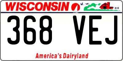 WI license plate 368VEJ