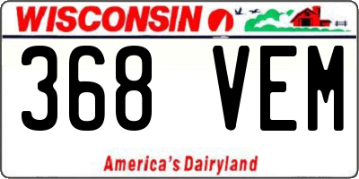 WI license plate 368VEM