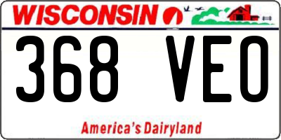 WI license plate 368VEO