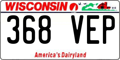 WI license plate 368VEP
