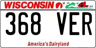 WI license plate 368VER