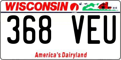 WI license plate 368VEU