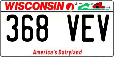 WI license plate 368VEV