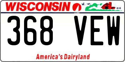 WI license plate 368VEW