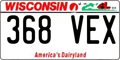 WI license plate 368VEX