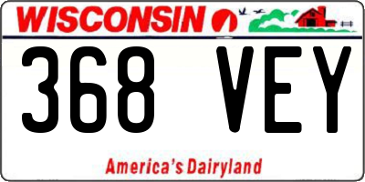 WI license plate 368VEY