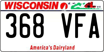 WI license plate 368VFA