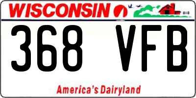WI license plate 368VFB