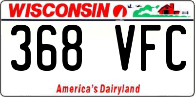 WI license plate 368VFC