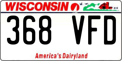 WI license plate 368VFD