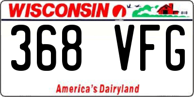 WI license plate 368VFG