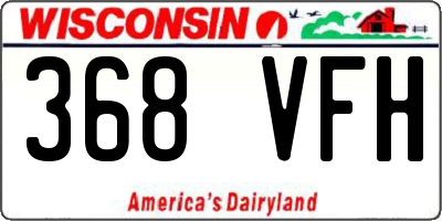 WI license plate 368VFH