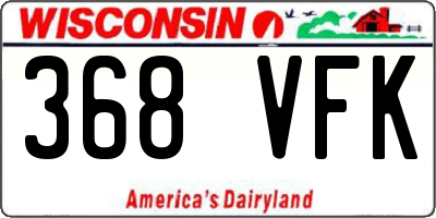 WI license plate 368VFK