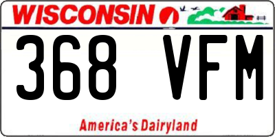 WI license plate 368VFM