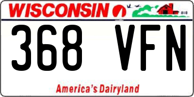 WI license plate 368VFN