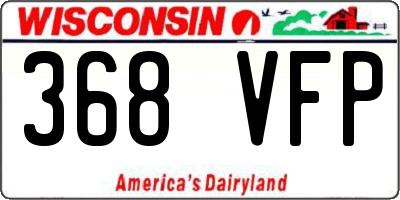 WI license plate 368VFP