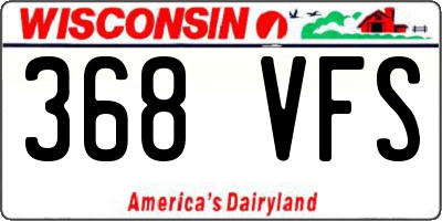 WI license plate 368VFS