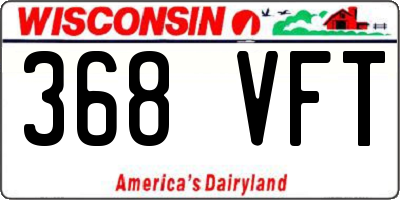 WI license plate 368VFT