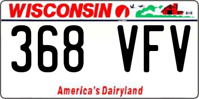 WI license plate 368VFV