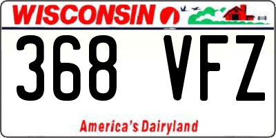 WI license plate 368VFZ
