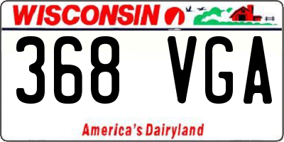 WI license plate 368VGA