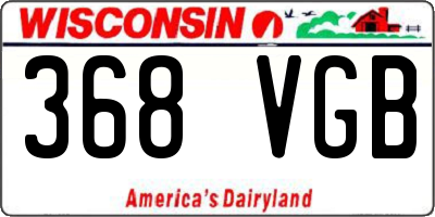 WI license plate 368VGB