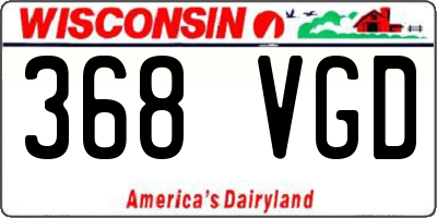 WI license plate 368VGD