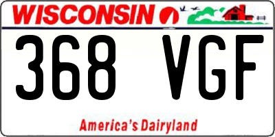 WI license plate 368VGF