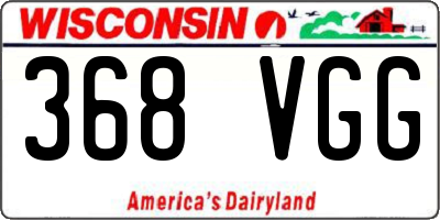 WI license plate 368VGG