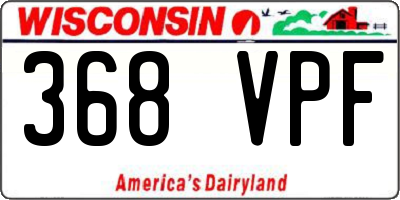 WI license plate 368VPF