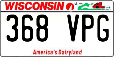 WI license plate 368VPG