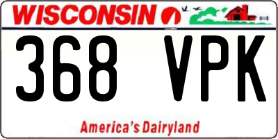 WI license plate 368VPK