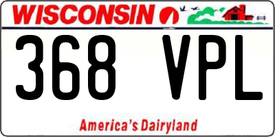 WI license plate 368VPL