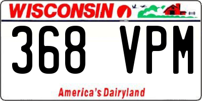 WI license plate 368VPM