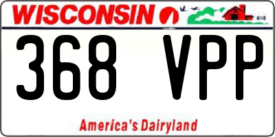WI license plate 368VPP