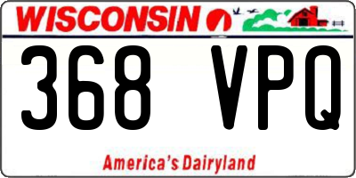 WI license plate 368VPQ