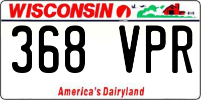 WI license plate 368VPR