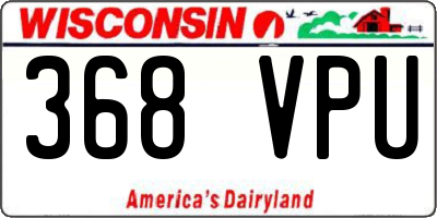 WI license plate 368VPU