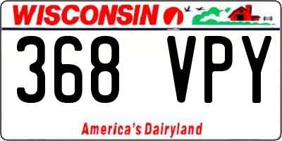 WI license plate 368VPY