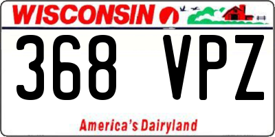 WI license plate 368VPZ