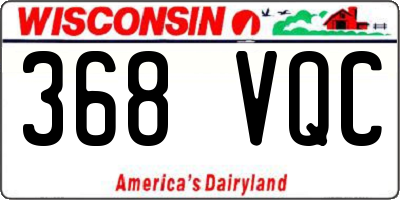 WI license plate 368VQC