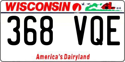 WI license plate 368VQE