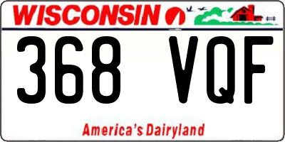 WI license plate 368VQF