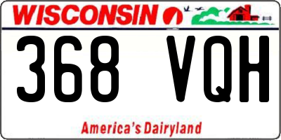 WI license plate 368VQH