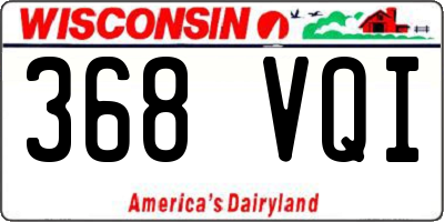 WI license plate 368VQI