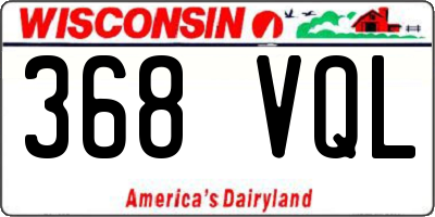 WI license plate 368VQL